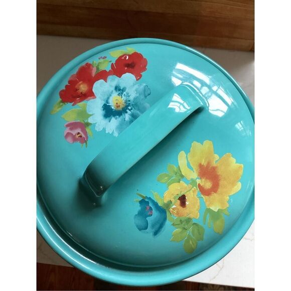 Pioneer Woman Breezy Blossoms Stoneware Potato Keeper 9.5” - Picture 3 of 9